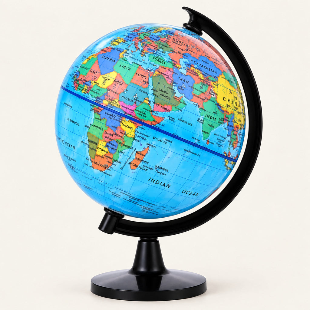 Globe Terrestre Anglais Éducatif Rotatif 360° — vue trois-quarts