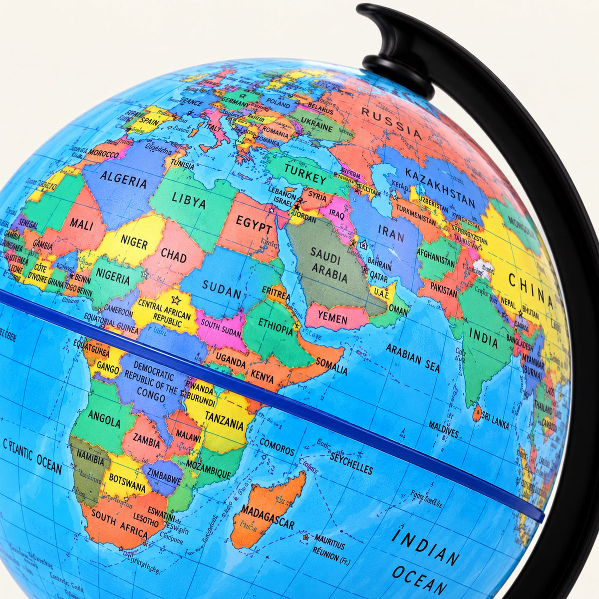 Globe Terrestre Anglais Éducatif Rotatif 360° — détail de la cartographie