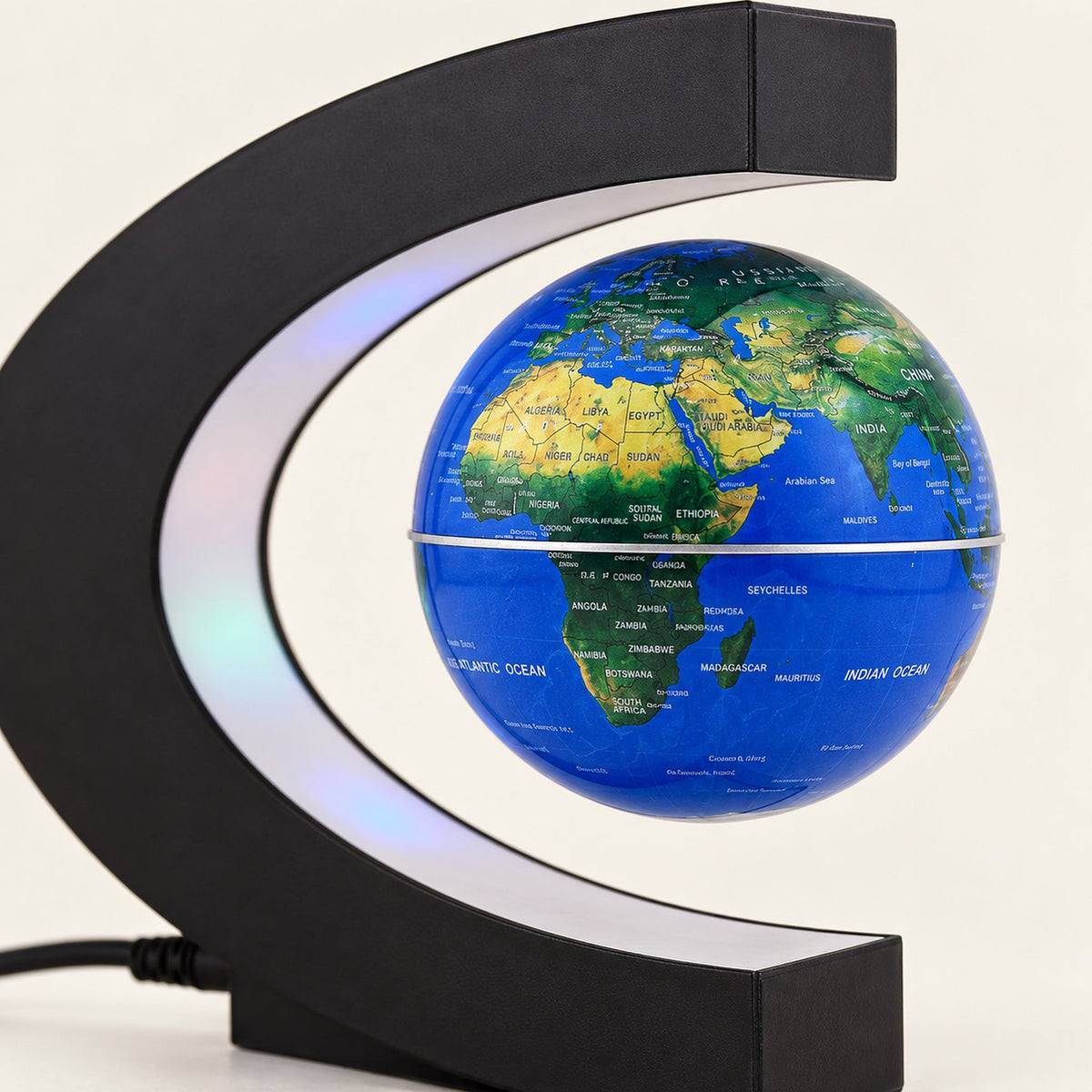 Globe Lumineux Terrestre Lévitation Magnétique LED — détail de la cartographie Image