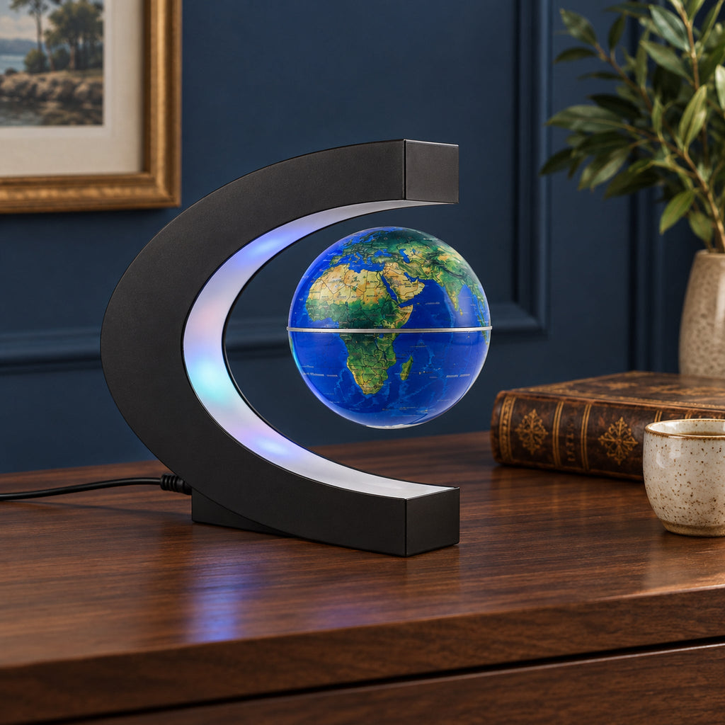 Globe Lumineux Terrestre Lévitation Magnétique LED — mise en situation