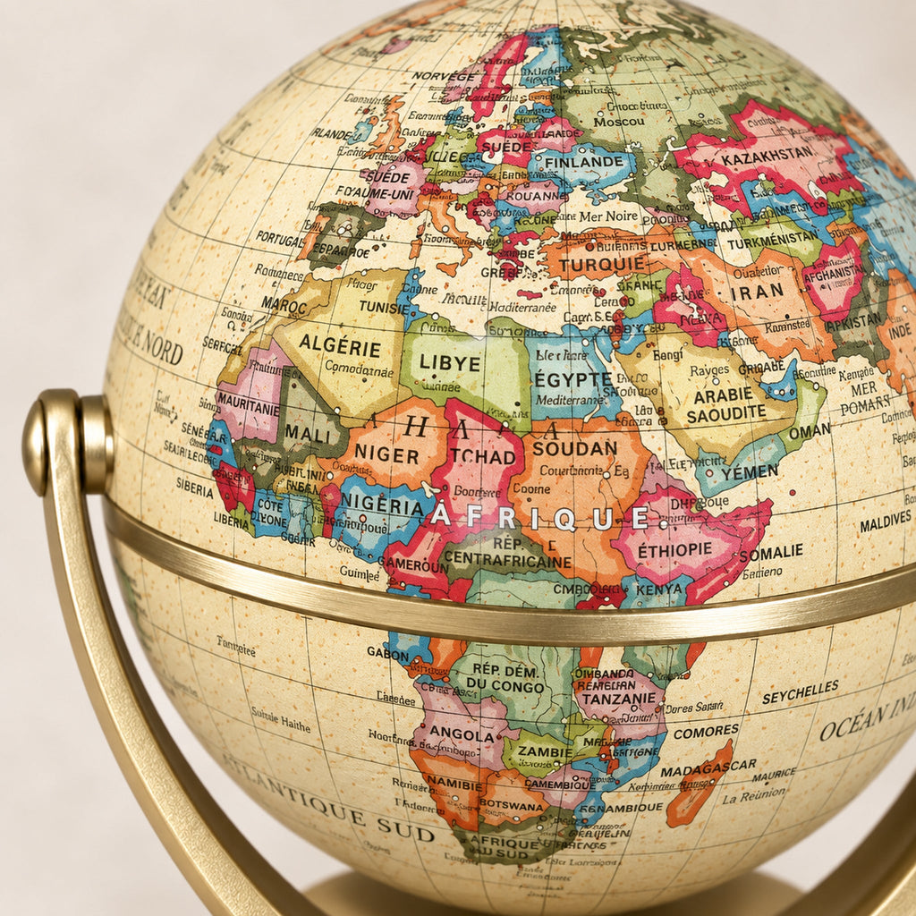 Mini Globe Terrestre Rétro — détail de la cartographie