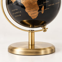Globe Terrestre Petit De Table Noir Et Bronze — détail du socle et du support